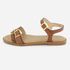 Rasteira Couro Rasteirinha Fivela Sibele Camel