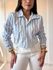 Camisa Cropped Ester Azul Listras