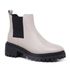 Bota Coturno Chelsea Couro Off white
