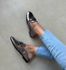 Mocassim Puglia Feminino Comfort em Couro Metalizado Ônix
