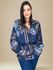 Jaqueta Parka Estampa Floral- Azul Escuro