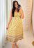 Vestido Midi Luana Estampa Animal Print - Amarelo 