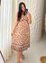 Vestido Midi Luana Estampa Animal Print - Marrom