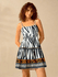 Vestido Curto Paola Estampa Animal Print - Preto