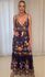 Vestido Longo Luiza Decote V - Azul