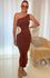 Vestido Midi Karen Nula Manga - Marrom