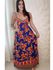 Vestido Isadora Longo Estampa Tucano - Azul