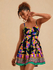 Vestido Curto Taina Estampa Tucano Decote em V - Preto