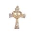 Crucifixo com Strass e Coração - Ouro Cataforético