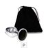 Plug de Metal P Cromado Com Strass 6cm SI (5845) - Pedra Preta