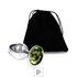 Plug de Metal P Cromado Com Strass 6cm SI (5845) - Pedra Verde