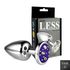 Plug Less G Cromado Com Pedras Cravejadas em Strass (HA155C) - Lilás