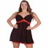 *Camisola Britney Plus Size (LK99950-LK9950) - Preto c/ Vermelho