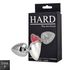 Plug de Metal Cromado Com Pedra de Coração (HA161C)- - Cromado