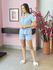 PIJAMA AMERICANO CURTO AZUL BEBÊ