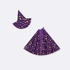 Kit Capa + Chapéu Mago Estrelado Roxo