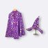 Kit Capa + Chapéu Mago Estrelado Roxo
