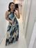 Vestido Estampado Frente Única Longo Com Babado REF:3251