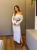 VESTIDO TRICÔ OMBRO A OMBRO OFF WHITE