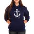 Moletom Âncora Tumblr Feminino Canguru Marinho