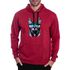 Moletom Gato Dj Masculino Canguru Vinho