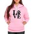 Moletom Love Dog Feminino Com Capuz Rosa Claro