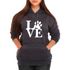 Moletom Love Dog Feminino Com Capuz Chumbo