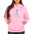 Moletom Feminino Mão Coreana Canguru Com Capuz Rosa Claro
