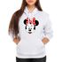 Moletom Da Minnie Feminino Com Capuz Cinza Claro