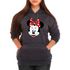 Moletom Da Minnie Feminino Com Capuz Chumbo