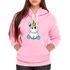 Moletom Unicornio Bebê Feminino Canguru Com Capuz Rosa Claro