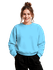 Blusa Moletom Careca Lisa Premium Slim Algodão Mácio Azul Bebe