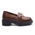Mocassim Molly Feminino Tratorado Capuccino com Metal Dourado