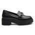 Mocassim Molly Feminino Tratorado Preto com Metal Prata