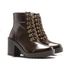 Coturno Molly Feminino Valentina com Metal Triangular Dourado e Atacador - Café