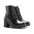 Coturno Molly Feminino Valentina com Metal Triangular Prata e Atacador - Preto