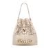 Bolsa Saco em Material Tecnológico Off White com Trabalhado a Laser Mônica