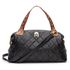 Bolsa em Couro com Bordado Matelassê Preta Izabel