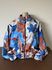 PARKA ESTAMPADA - TONS DE AZUL E MARROM 