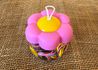 POTE DE ELÁSTICOS PARA CABELO - TEMA FLOR - COR ROSA 