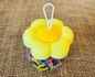POTE DE ELÁSTICOS PARA CABELO - TEMA FLOR - COR AMARELA 