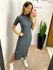 VESTIDO MIDI CANELADO FENDAS CHUMBO