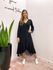 VESTIDO MIDI ENVELOPE MANGA LONGA POA PRETO