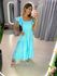 VESTIDO TRICOLINE BABADOS AZUL CLARO