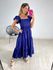 VESTIDO TRICOLINE BABADOS AZUL MARINHO
