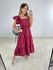 VESTIDO TRICOLINE BABADOS MARSALA