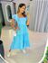 VESTIDO TRICOLINE BABADOS AZUL BEBE