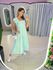 VESTIDO TRICOLINE BABADOS VERDE AGUA