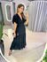 VESTIDO VALENTINA MANGA CURTA PRETO LISO