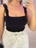 CROPPED FAIXA ALÇA TRICOT MODAL PRETO